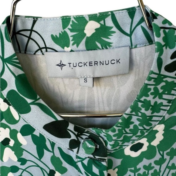Tuckernuck Wildflower Silk Royal Shirt Dress in green S - Picture 5 of 7